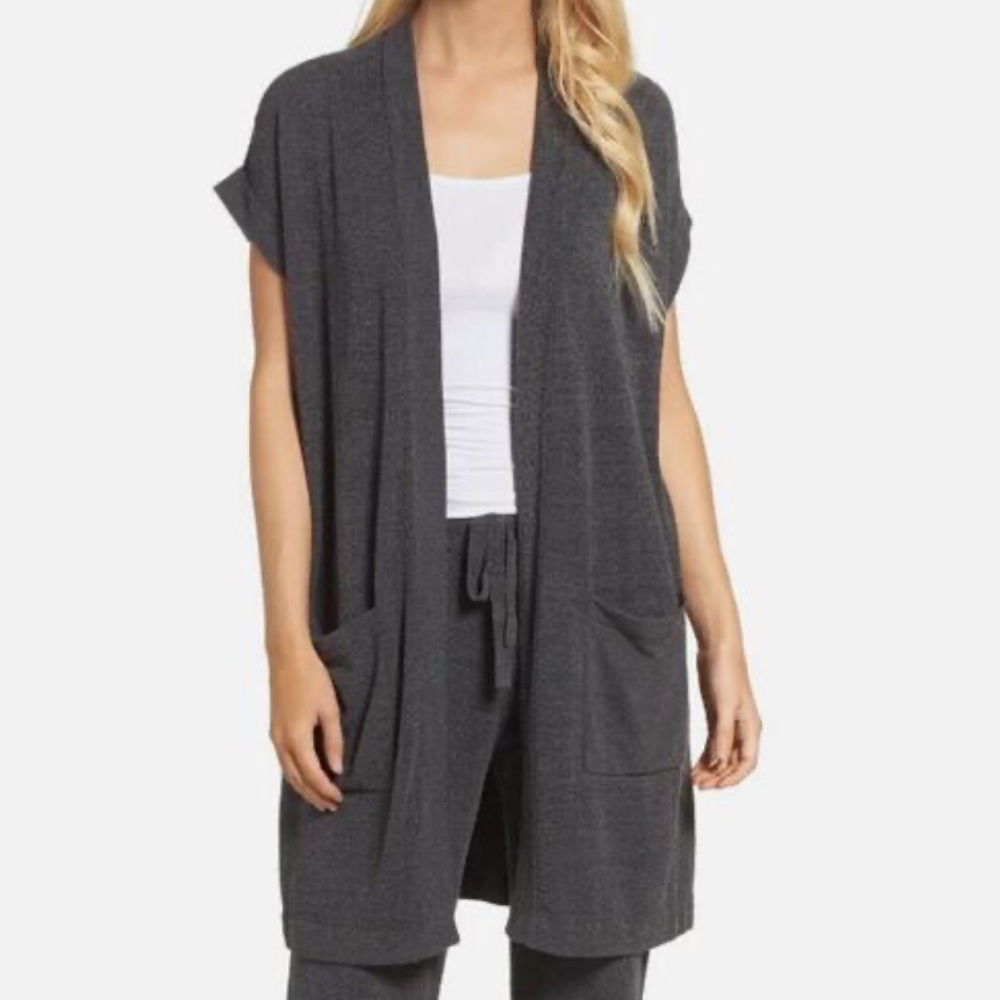 NWT Barefoot Dreams CozyChic Ultra Lite Waist Tie Vest